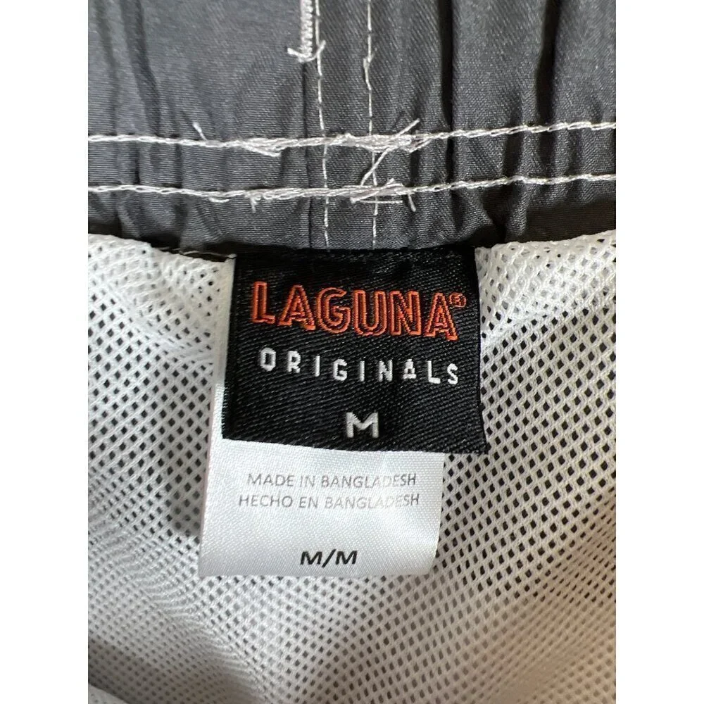 NWT Laguna Originals Size M Grey Swim Shorts Color Blocked Trunks UPF protection